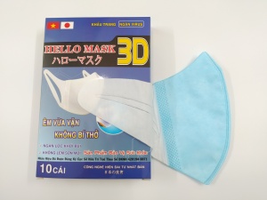 Khẩu Trang 3D Hello Mask - Japan ( Màu Xanh)